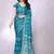 Blue embellished poly chiffon  saree with blouse piece