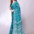 Blue embellished poly chiffon  saree with blouse piece