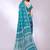 Blue embellished poly chiffon  saree with blouse piece