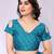 Blue embellished poly chiffon  saree with blouse piece