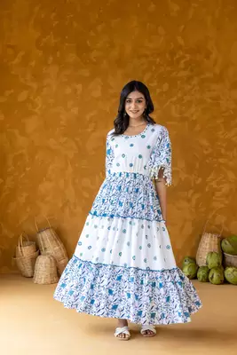 Azure Dress with Butterfly Sleeves 1