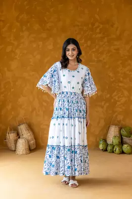 Azure Dress with Butterfly Sleeves 2