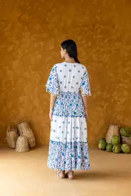 Azure Dress with Butterfly Sleeves 3