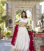 Off White Navratri Lehenga Choli for Women
