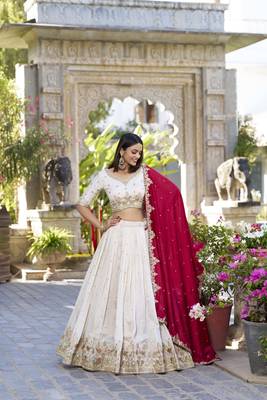 Off White Navratri Lehenga Choli for Women 3