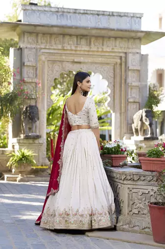 Off White Navratri Lehenga Choli for Women