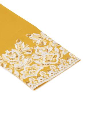 Yellow art silk embroidery kurta pajama set 5
