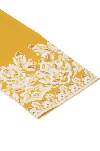 Yellow art silk embroidery kurta pajama set