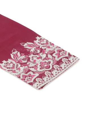 Maroon art silk embroidery kurta pajama set 5