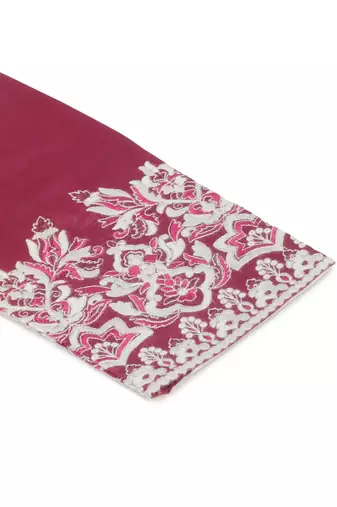 Maroon art silk embroidery kurta pajama set