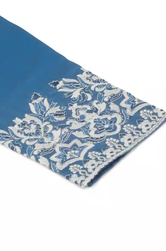 Sky blue art silk embroidery kurta pajama set