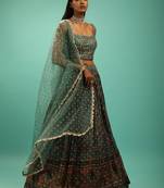 Green Party Wear Lehenga Choli for Women