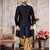 Nevy blue havy jackard with zari work mens indo western sherwani