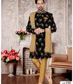 Black velvet with full amroidery ,hand work mens indo western sherwani