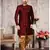 Dark maroon brocade silk mens indo western sherwani