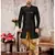 Black brocade silk mens indo western sherwani