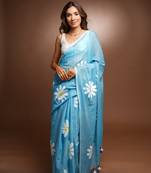 Handpainted cotton saree - fearless