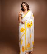 Handpainted cotton saree - blissful
