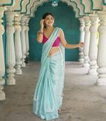 Mermaid mul cotton tissue saree