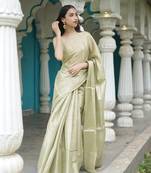Dijon mul cotton tissue saree
