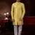 Yellow computer amrodery booti with thread work mens  sherwani