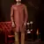 L. red computer amrodery booti with thread silver zari work mens  sherwani