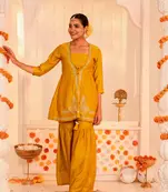 Mustard Utsav Kurti and Sharara