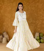 Embroidered Tiered Flared Sleeve Dress