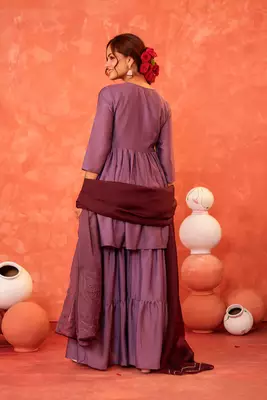 Lavender Kurti set with Sharara 2