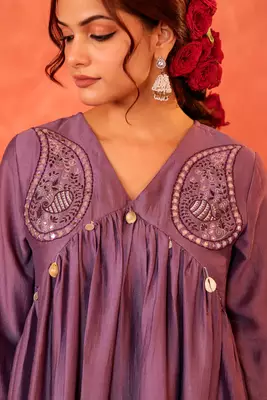 Lavender Kurti set with Sharara 5