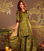 Mehndi Green Kurti Set
