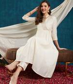 Rajgranth women's exclusive roman silk fabric solid print anarkali kurtaset with dupatta.