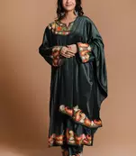 Mineral green aari embroidered kashmiri phiran-free size