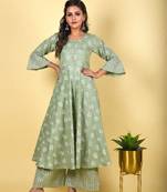 pistachio green cut anarkali set