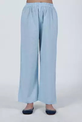 Sky blue cotton kurta & pant set 3