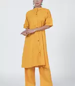 Yellow cotton kurta & pant set