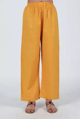 Yellow cotton kurta & pant set 4