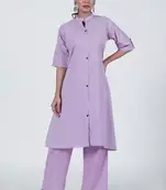 Lavender cotton kurta & pant set