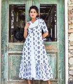 White a-line jacket dress