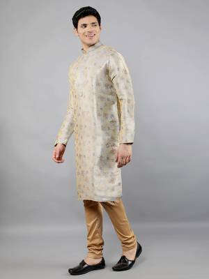 Woven Design Kurta Set - Grey 2