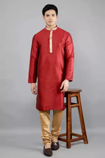 Woven Design Kurta Set - Maroon