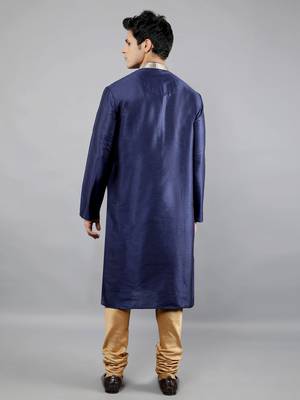 Woven Design Kurta Set - Navy Blue 5