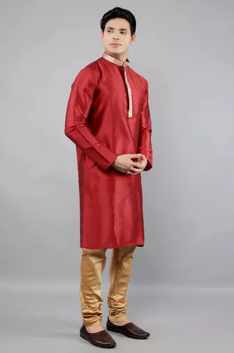 Woven Design Kurta Set - Maroon