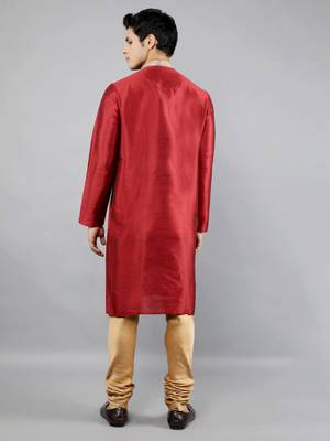 Woven Design Kurta Set - Maroon 5