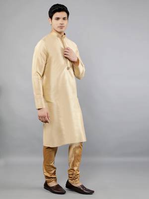 Woven Design Kurta Set - Gold 4