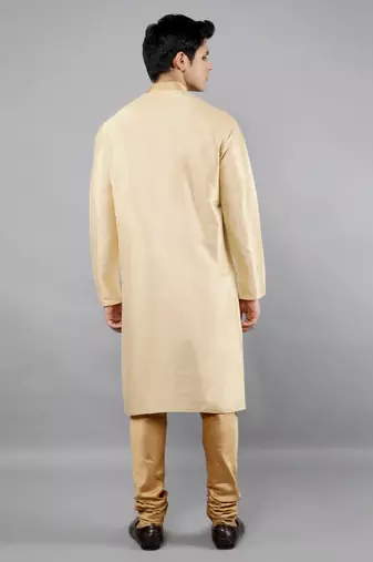 Woven Design Kurta Set - Gold