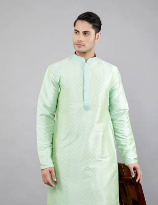Woven Design Kurta Set - Sea Green 2