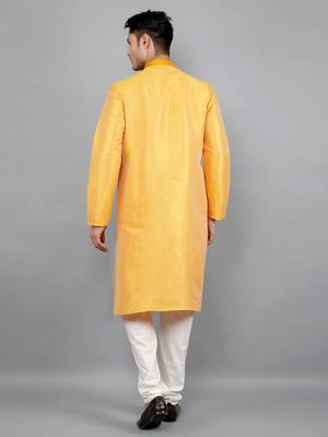 Woven Design Kurta Set - Mustard 4