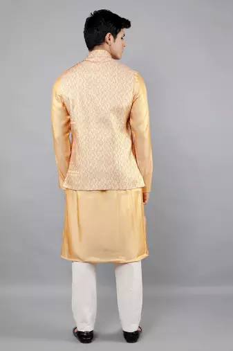 Festival Kurta Sets With Nehru Jacket - Mustard
