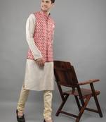 Festival Kurta Sets With Nehru Jacket - Grey